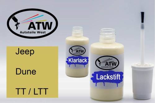 Jeep, Dune, TT / LTT: 20ml Lackstift + 20ml Klarlack - Set, von ATW Autoteile West.